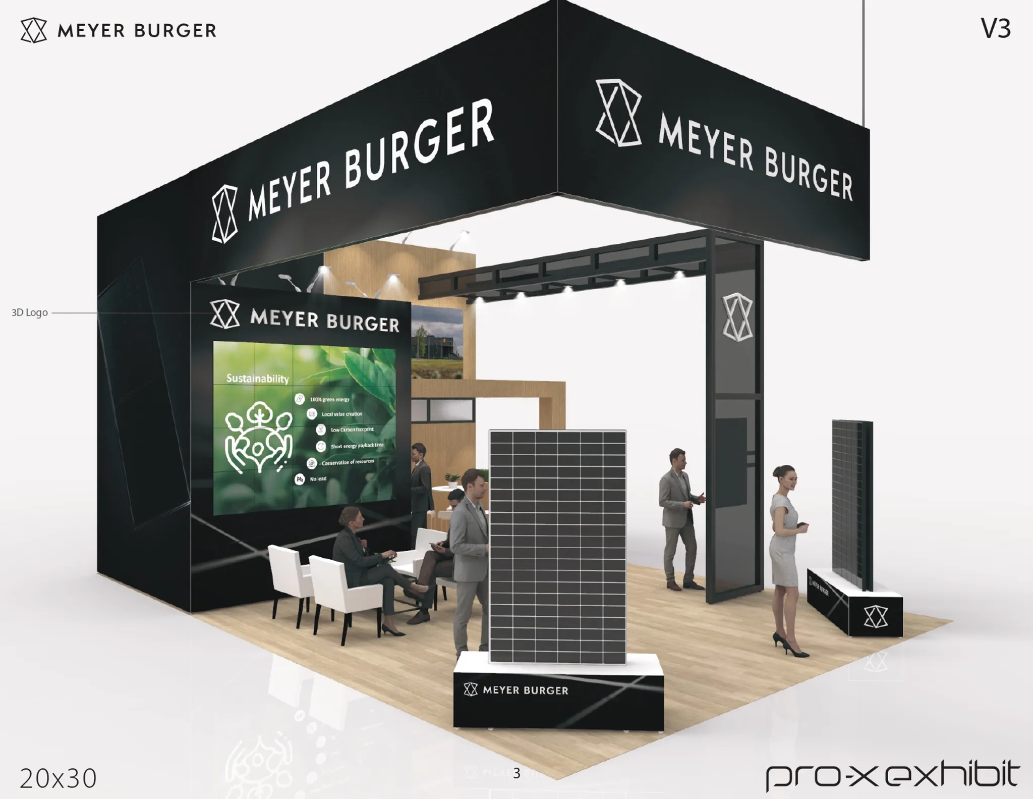 20x30 Péninsule booth design by Pro-X Exhibits
